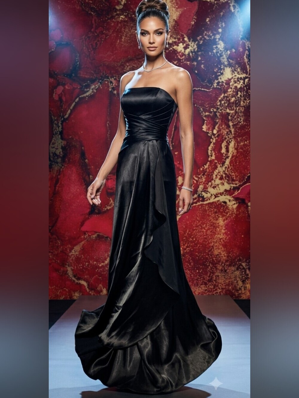 Cinderella Divine Black Strapless Evening Gown